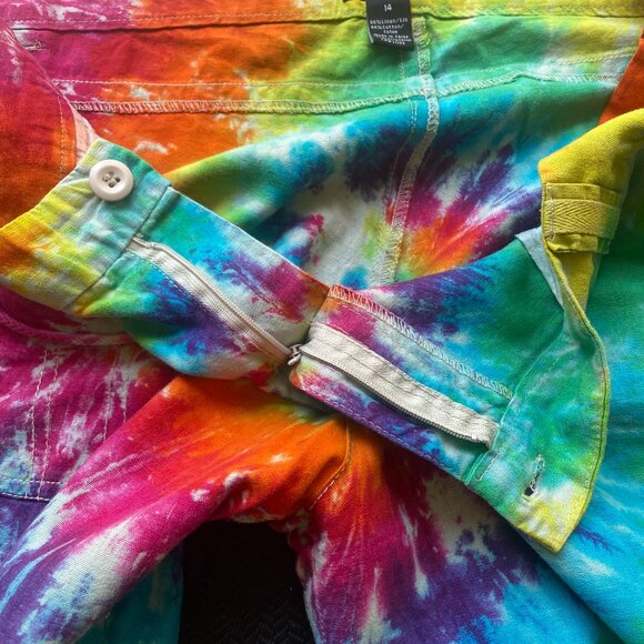 *65-473-You Are FUNtastic Hand dyed DKR Linen 3/4 pants - Picture 4 of 13